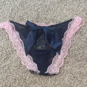 PINK Victoria's Secret Navy and Pink Lace Panties